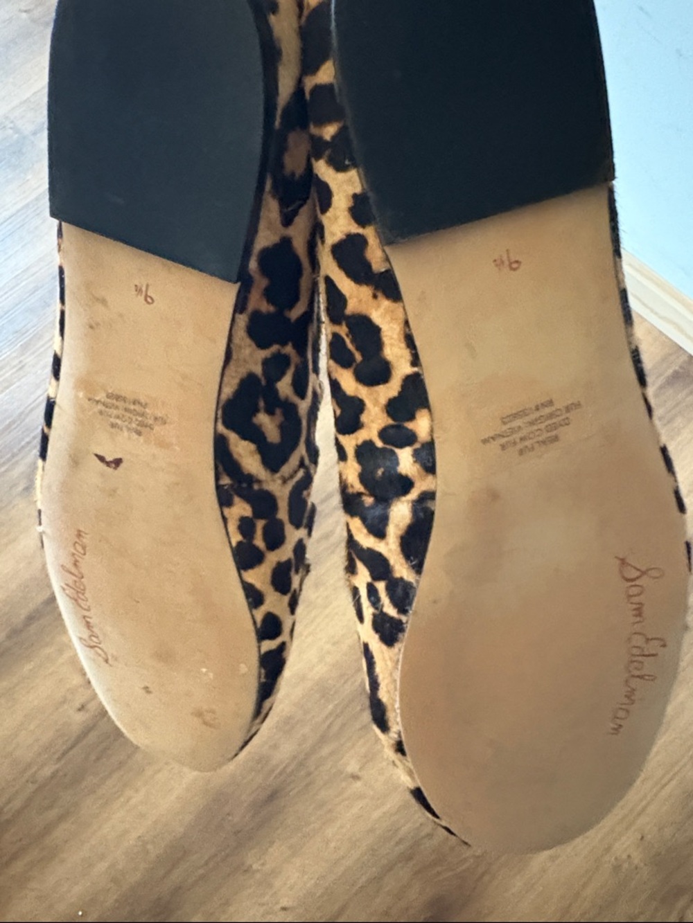 Sam Edelman Leopard Print Ballet Flats - Tan and Black - Picture 4 of 5